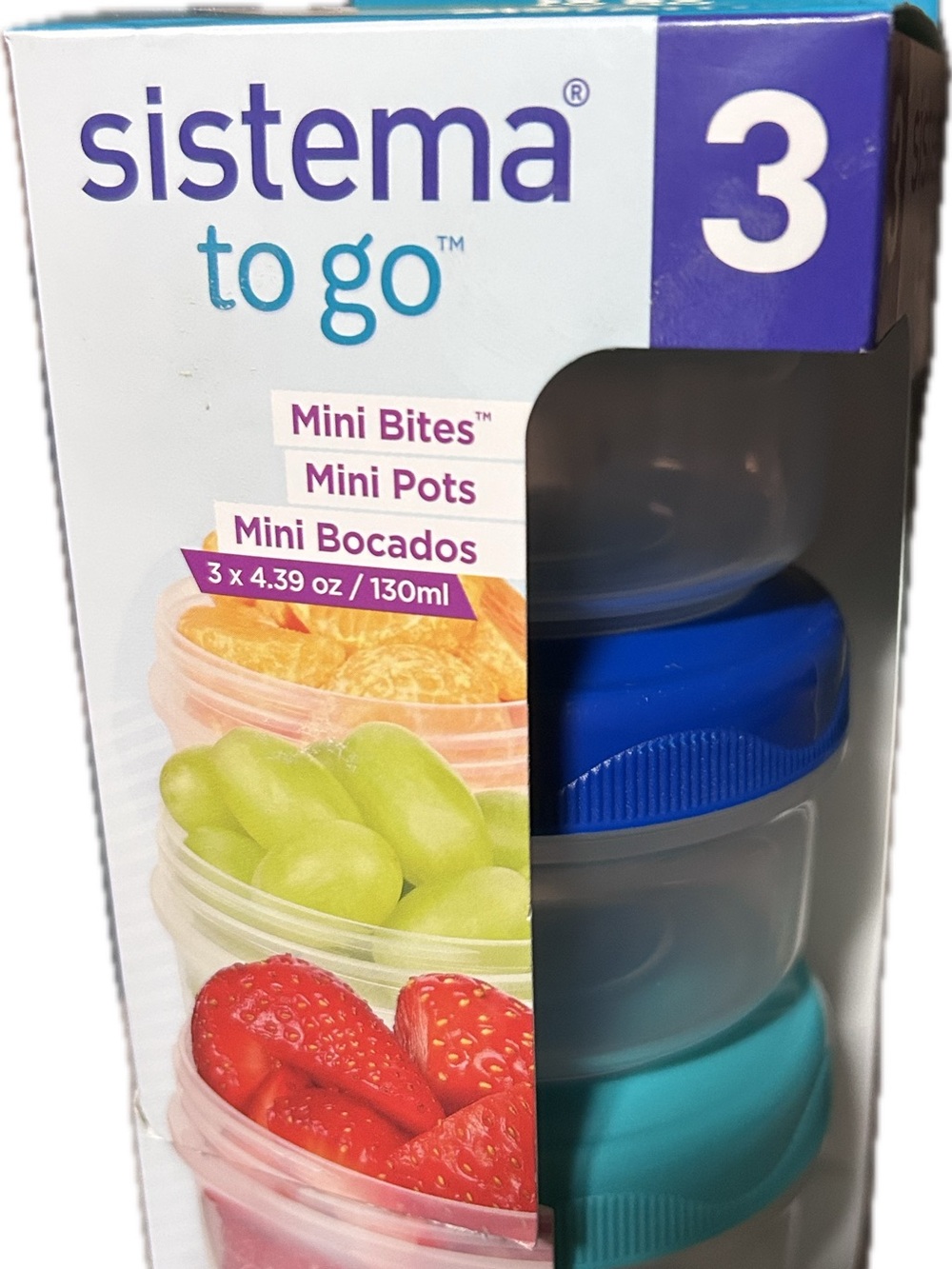 Sistema To Go Mini Pots Stackable Snack Containers - Blue/Turquoise